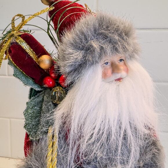 Adorable Vintage Rustic Mountain Man Santa Claus Ornament/TableTop-Standing-10”H - Picture 5 of 8